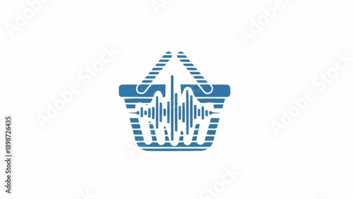 Canvas-taulu Blue Sound Wave Graphic Design Element.