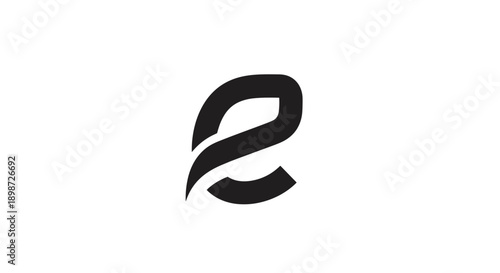 Black Stylized Letter E Logo Design.