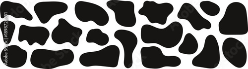 Hand drawn blot organic irregular forms collection. Comic decorative speech bubbles vector curved wavy sticker.