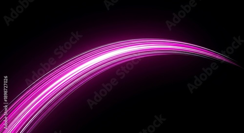 Pink Light Trails on Black Background