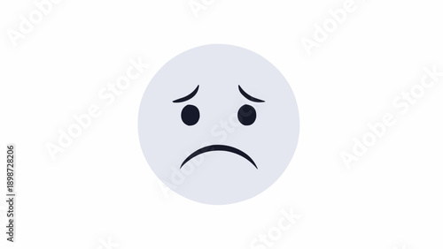 Принти на полотні Sad Face Emoticon Expression Closeup.