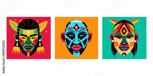 Future Folk Faces: Neo-Tribal Visions in Vivid Hues