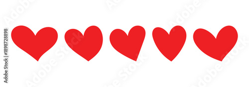 Collection of Heart icon, Symbol of Love Icon in different style. Modern design Isolated on white Background.