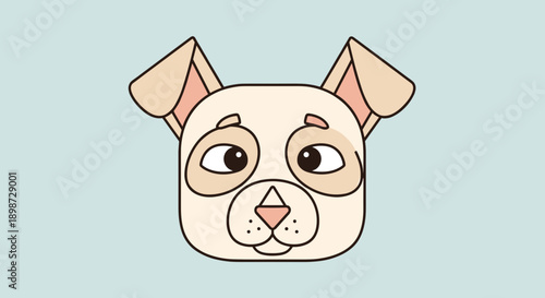 Cartoon Dog Face with Big Eyes.