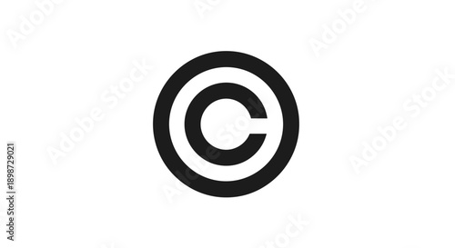 Copyright Symbol on White Background.