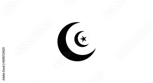 Crescent Moon with Star Symbol.