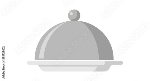 Gray cloche with small round knob.