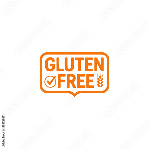 Gluten free label icon for healthy food packaging design