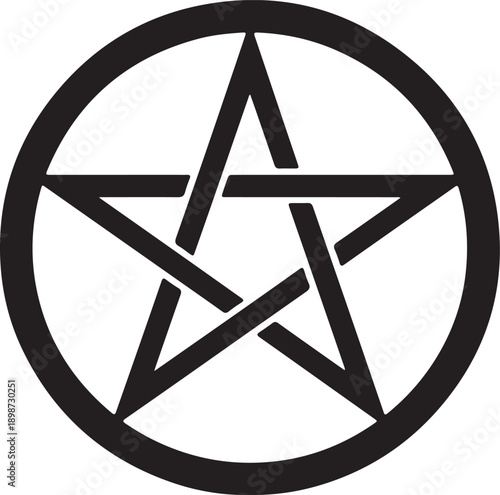 A pentagram inside a circle, symbolizing various spiritual and occult beliefs