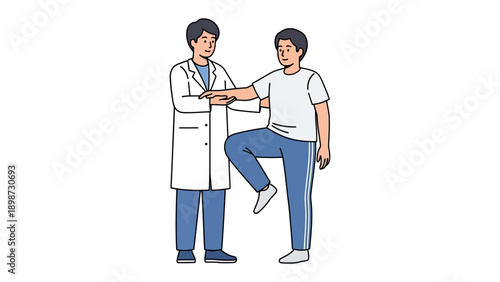 Medical Examination: A doctor guides a patient through a physical examination, assessing the patient's condition and ensuring proper alignment.
