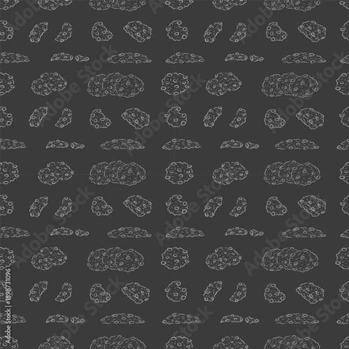 chocolate chip cookies pattern. chocolate cookies seamless pattern. doodle cookies seamless pattern. doodle chocolate cookies background