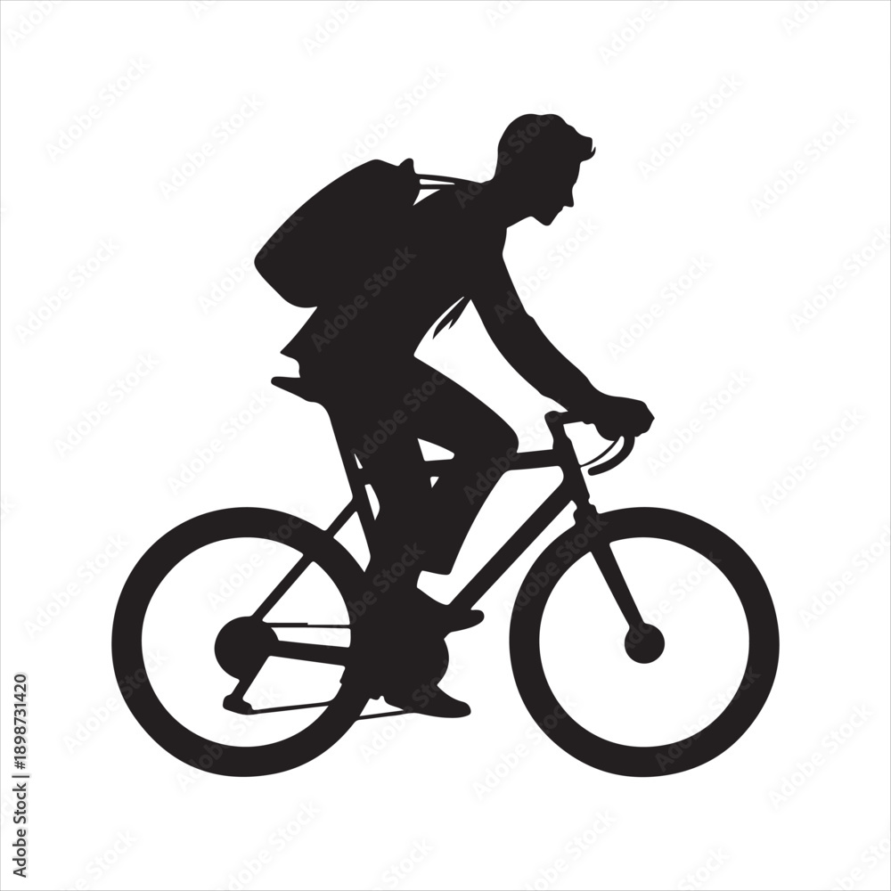 Obraz premium bicycle commuter vector silhouette line art icon idea collection