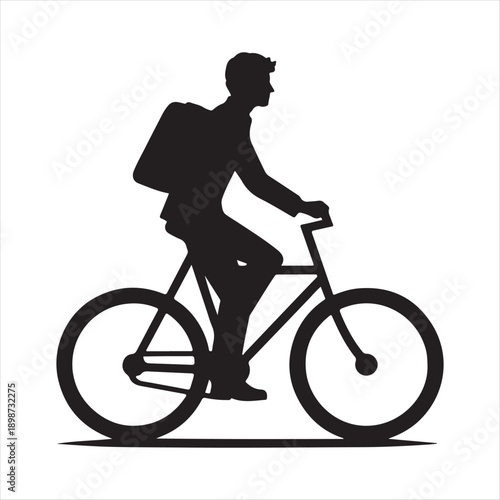 bicycle commuter vector silhouette line art icon idea collection