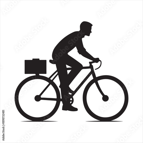 bicycle commuter vector silhouette line art icon idea collection
