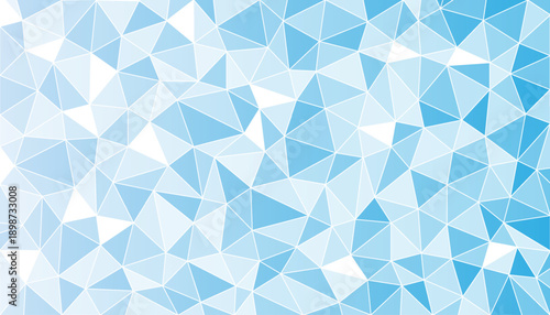 Abstract blue low poly background. Geometric polygonal triangle shapes. Blue white mosaic background