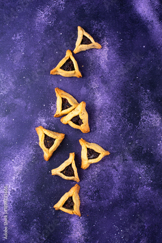 Traditional Jewish Purim cookies Hamantaschen