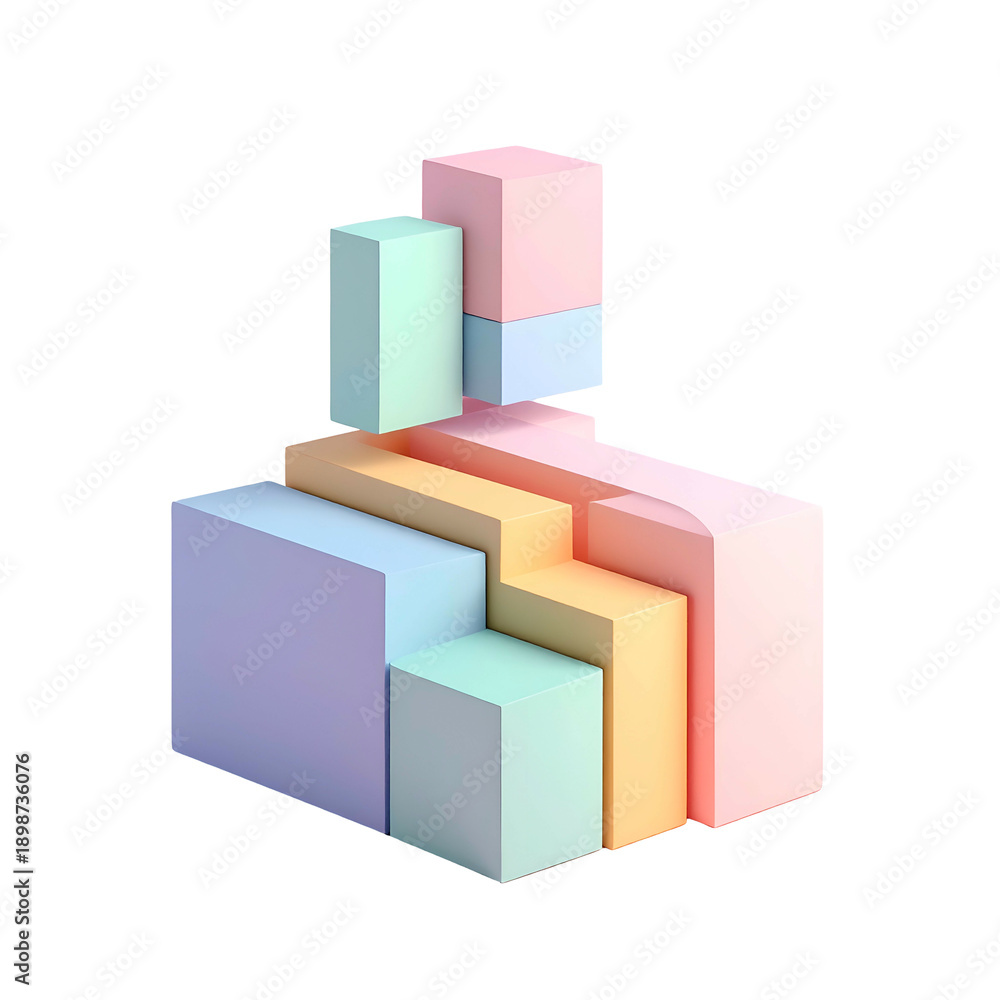 Obraz premium Abstract geometric blocks composition