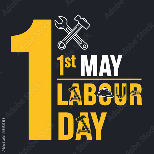 1st May Labour Day Poster – Workers Solidarity Industry Celebration Design