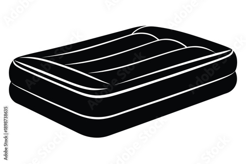 air mattress line art silhouette vector illustration