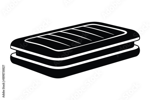 air mattress line art silhouette vector illustration