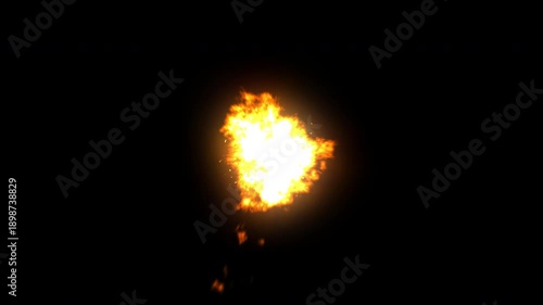 4K Front View Realistic Gunshot Explosion Isolated Element