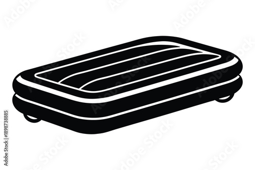 air mattress line art silhouette vector illustration