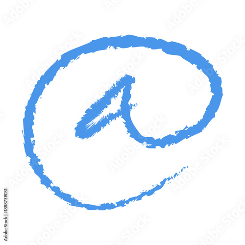 Stylized Blue Brushstroke At Symbol for Email and Contact