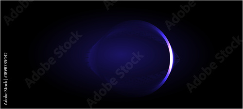 neon futuristic 3d sphere of blue purple glowing digital waves particles future technology concept engineering science abstract energy orb data innovations abstract blue backabstract background vector
