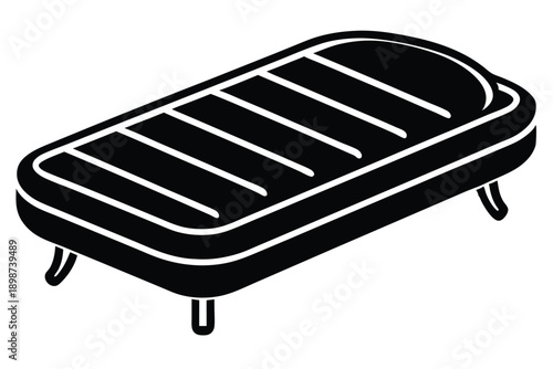 air mattress line art silhouette vector illustration