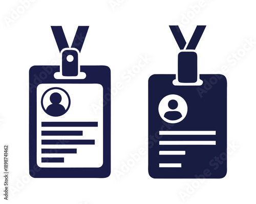 ID badge identification card with lanyard vector illustration
