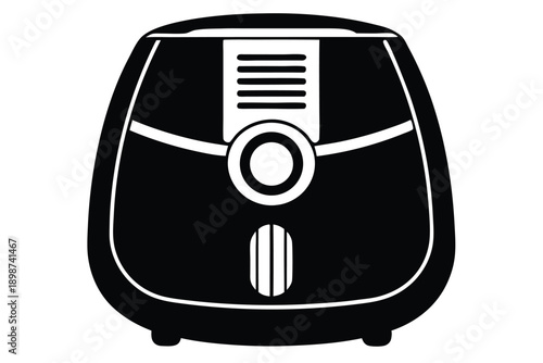 air fryer line art silhouette vector illustration