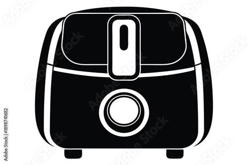 air fryer line art silhouette vector illustration