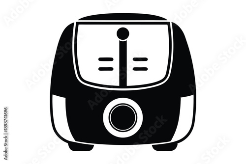 air fryer line art silhouette vector illustration