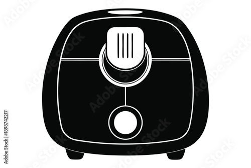 air fryer line art silhouette vector illustration