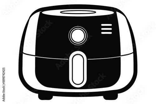 air fryer line art silhouette vector illustration