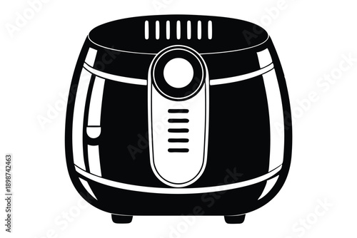 air fryer line art silhouette vector illustration