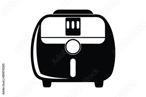 air fryer line art silhouette vector illustration