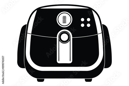 air fryer line art silhouette vector illustration