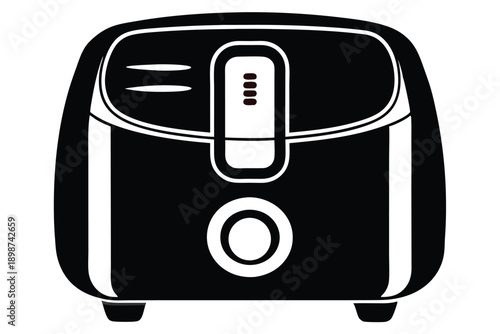 air fryer line art silhouette vector illustration