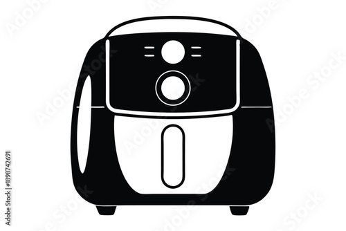air fryer line art silhouette vector illustration