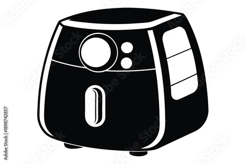 air fryer line art silhouette vector illustration