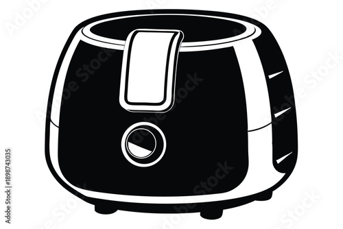 air fryer line art silhouette vector illustration