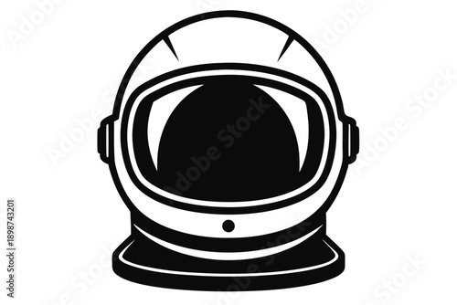 astronaut helmet line art silhouette vector illustration
