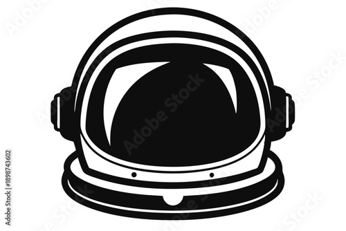astronaut helmet line art silhouette vector illustration