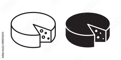 Parmesan icon illustration for food, cooking, and dairy product themes with stroke filled and colored icon set.