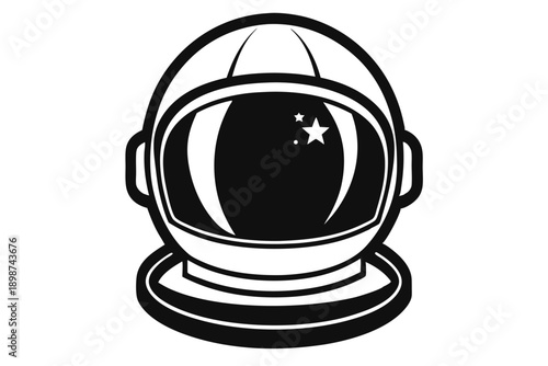astronaut helmet line art silhouette vector illustration