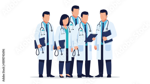 Medical Team in Uniform: A united medical team stands together, embodying expertise and care, ready to provide comfort and healing.