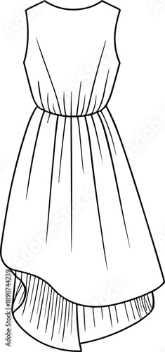 Black and white line of a short sleeveless dress short dress line black and white fashion clothing