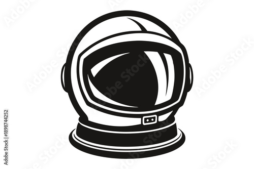 astronaut helmet line art silhouette vector illustration
