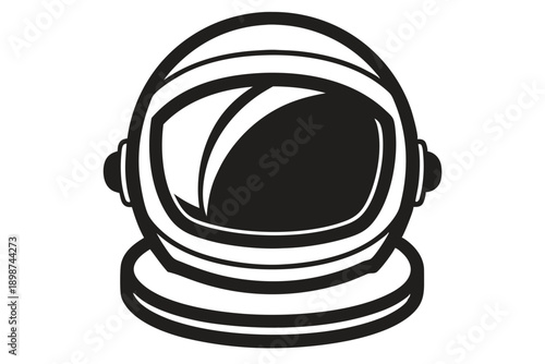 astronaut helmet line art silhouette vector illustration